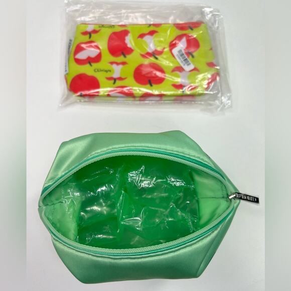 🆕 NWOT Clinique Cosmetic Makeup Bag Bundle Skincare Zipper Apples Jewels Stones - Picture 3 of 5